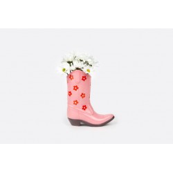 VASE RODEO COWBOY BOOT PINK