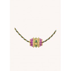 COLLIER FUCHSIA TALISMAN OR