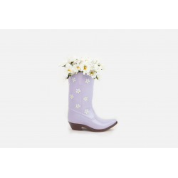 VASE RODEO COWBOY BOOT LILAC