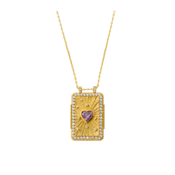 COLLIER AMETHYST HEART...