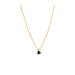 COLLIER BLACK CRYSTAL HEART OR