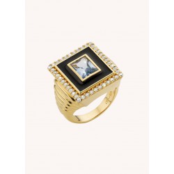 BAGUE BLUE STONE LISA OR