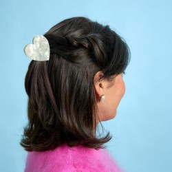 PINCE A CHEVEUX COEUR BLANC