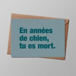 CARTE "EN ANNEES DE CHIENS..."