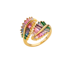 BAGUE RAINBOW LEAVES OR