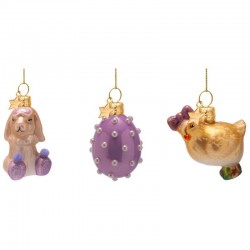 LOT DE 3 DECORATIONS DE...