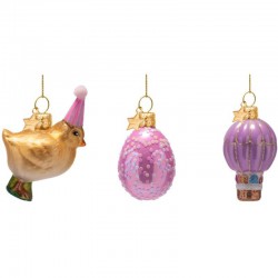 LOT DE 3 DECORATIONS DE...