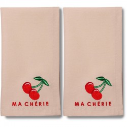 LOT DE 2 SERVIETTES CERISES...