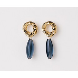 BOUCLES D'OREILLES NORMA BLEU