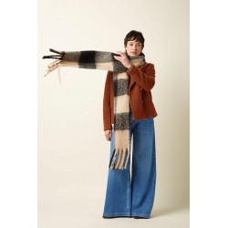 ECHARPE CHECK 2-TONE BLACK