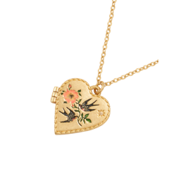 COLLIER SWALLOW HEART LOCKET