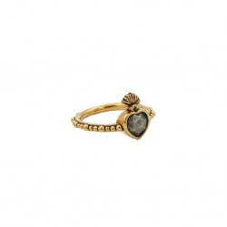 BAGUE SACHA COEUR PYRITE