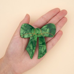 FRENCH BARRETTE NOEUD VERT