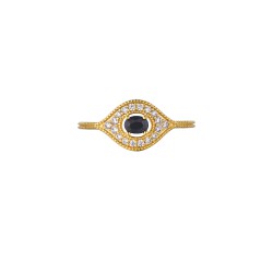 BAGUE BLACK MAJESTIC EYE OR