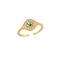 BAGUE GREEN MAJESTIC EYE OR