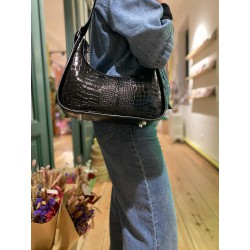 VICTOIRE CROCO VERNIS NOIR