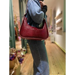 VICTOIRE CROCO VERNIS BORDEAUX