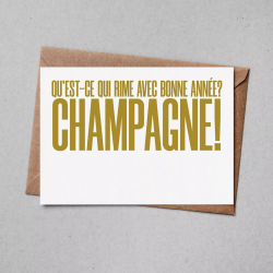 CARTE "BONNE ANNEE CHAMPAGNE"