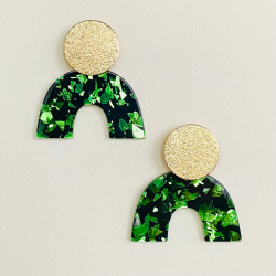 BOUCLES D'OREILLES INES VERTE