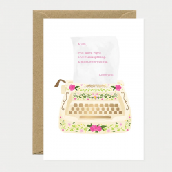 CARTE LOVE YOU MUM TYPEWRITER