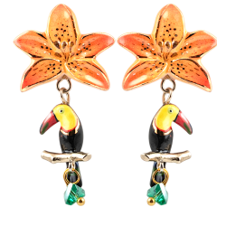 BOULES D'OREILLES LYS ROUGE...