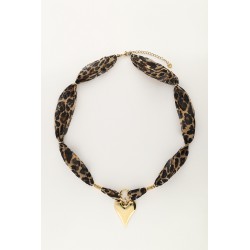 COLLIER EN CORDON LÉOPARD...