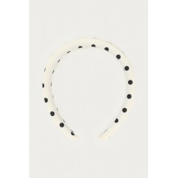 SERRE-TÊTE BLANC À POIS NOIRS