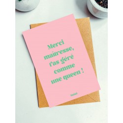 CARTE "MERCI MAITRESSE T'AS...