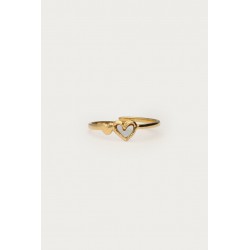 BAGUE AVEC DOUBLE CŒUR BLANC