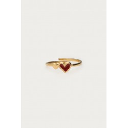 BAGUE AVEC DOUBLE CŒUR ROUGE