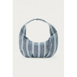 SAC EN DENIM BLEU À RAYURES