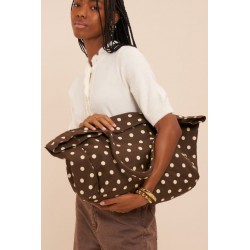 SAC SHOPPING POLKA BROWN BEIGE