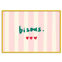 AFFICHE BISOUS + CADRE BOIS...