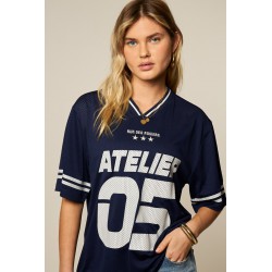 T-SHIRT MESH BLEU