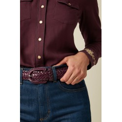 CEINTURE WIDE BRAID PORTO RED