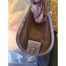 LE HOBO XL CHOCOLAT VELOURS