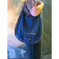 LE HOBO XL BLEU NUIT VELOURS