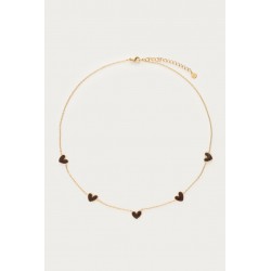 COLLIER AVEC COEURS MARRONS