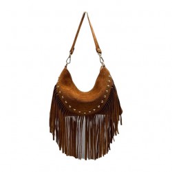 SAC CUIR SUEDE REAL CAMEL