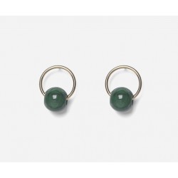 BOUCLES D'OREILLES PERLE VERTE
