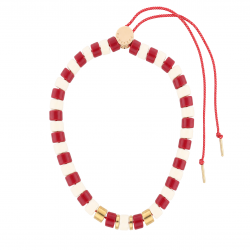 COLLIER PRAIA GRENAT-IVOIRE