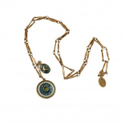 COLLIER LUNA MEDAILLON BLEU