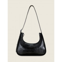 VICTOIRE CROCO VERNIS NOIR