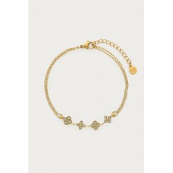 BRACELET 5 CLOVER RHINESTONE