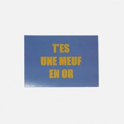 CARTE + ENVELOPPE MEUF EN OR