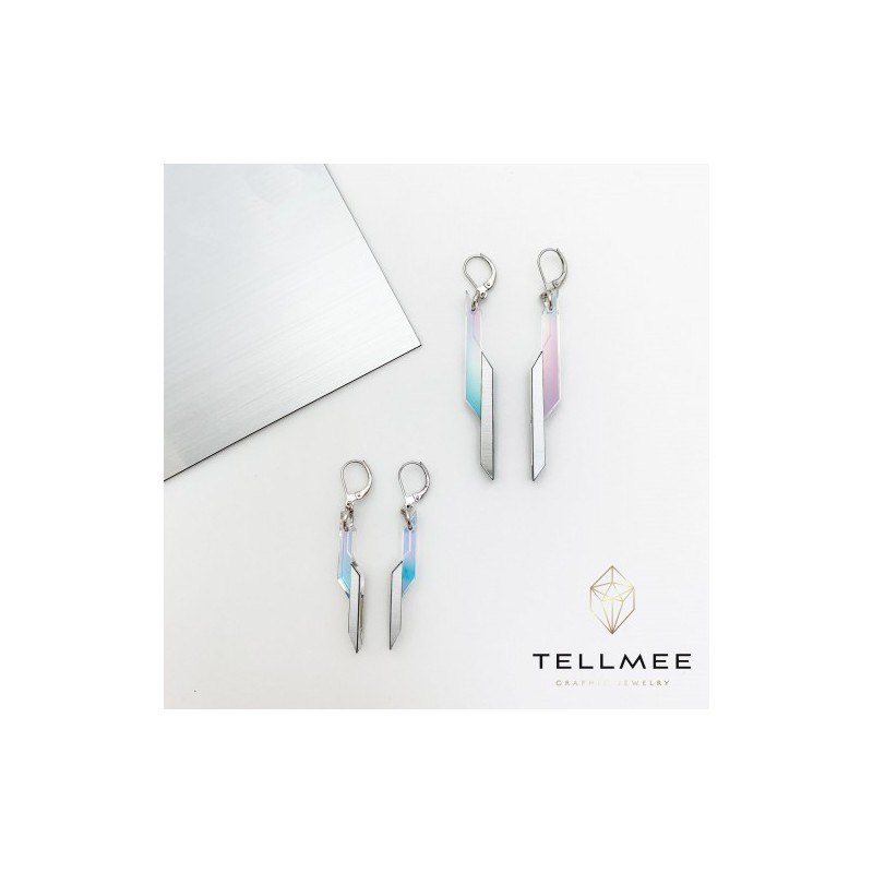 BOUCLES D'OREILLES KIDS 3D2 ARGENTEES IRISEES