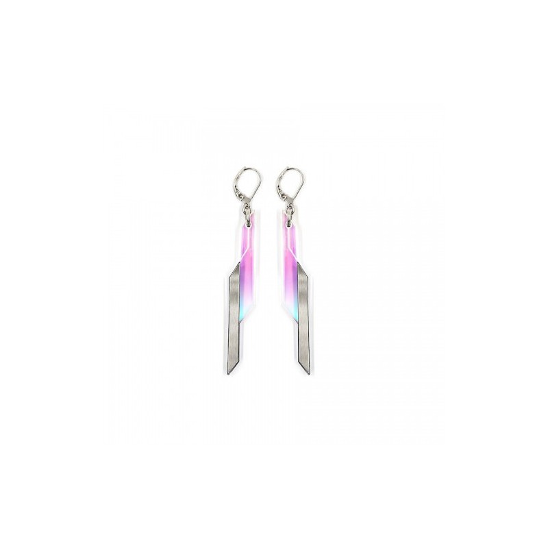BOUCLES D'OREILLES KIDS 3D2 ARGENTEES IRISEES