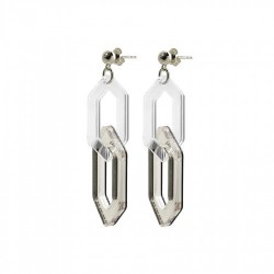 BOUCLES D'OREILLES LINK DUO ARGENT