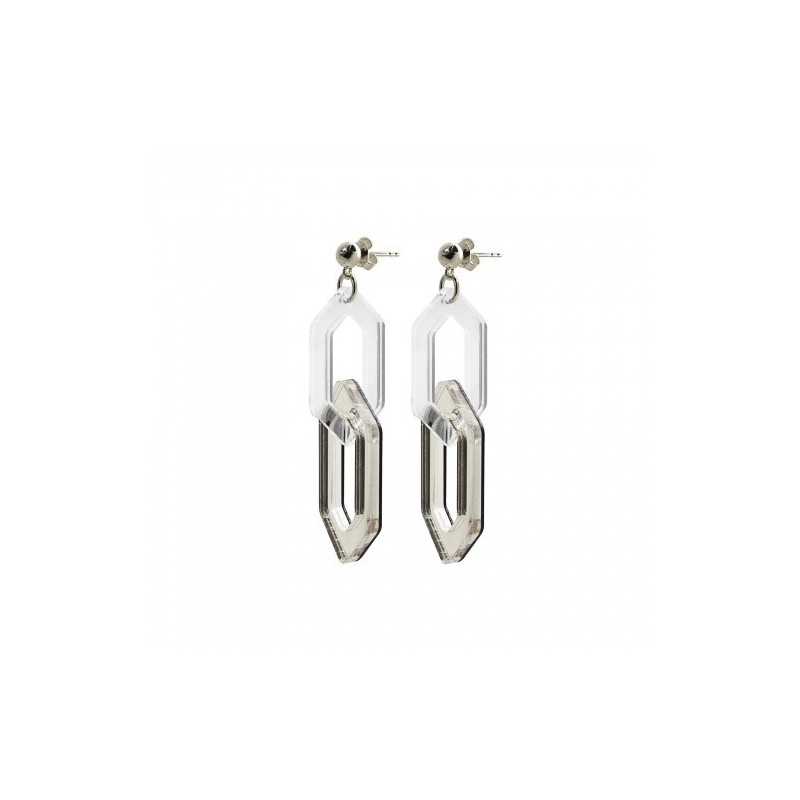 BOUCLES D'OREILLES LINK DUO ARGENT