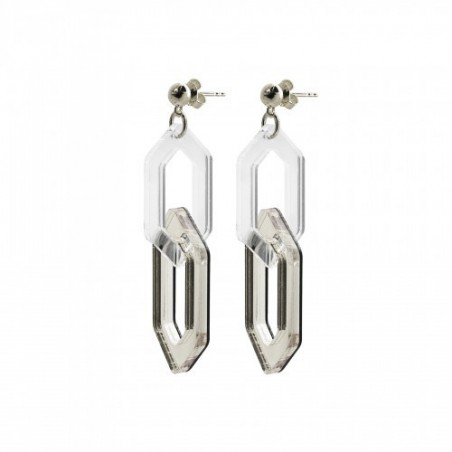 BOUCLES D'OREILLES LINK DUO ARGENT